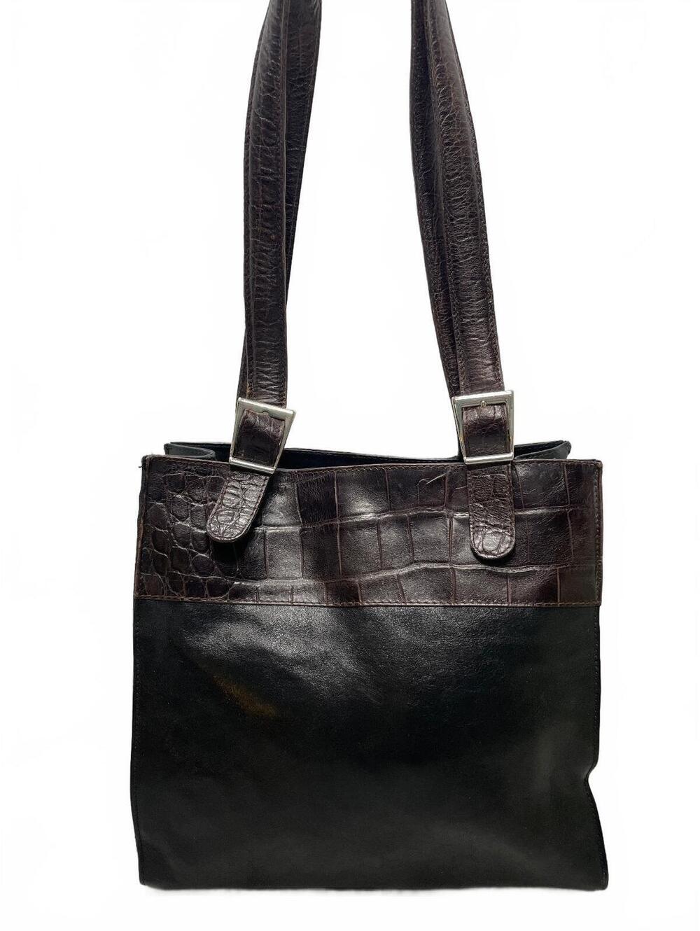 Vintage Harold Powell Genuine Leather Tote Bag Made in Italy 11" x 10" x 4"